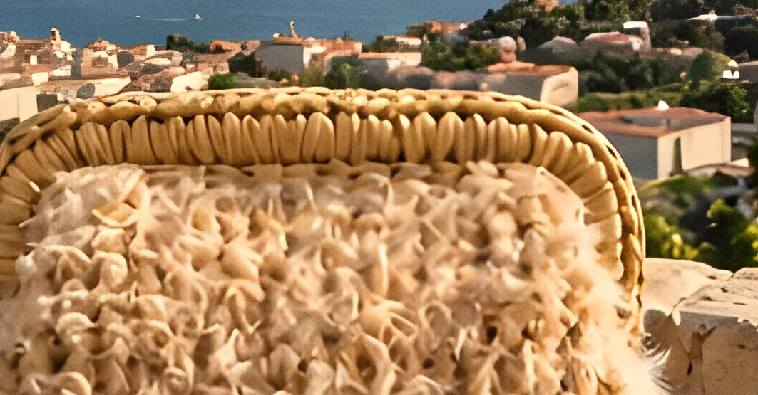Cornice intrecciata e filato effetto piuma della clutch Eolia avorio